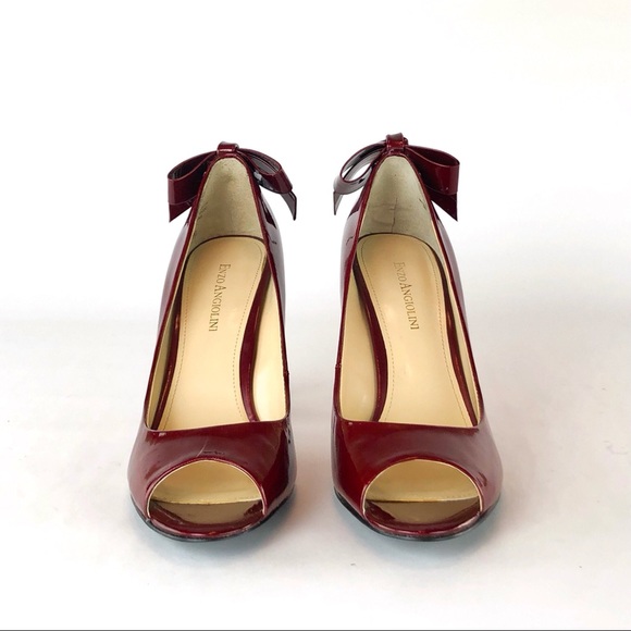 Enzo Angiolini Patent Leather Peep Toe Heels - Picture 3 of 15